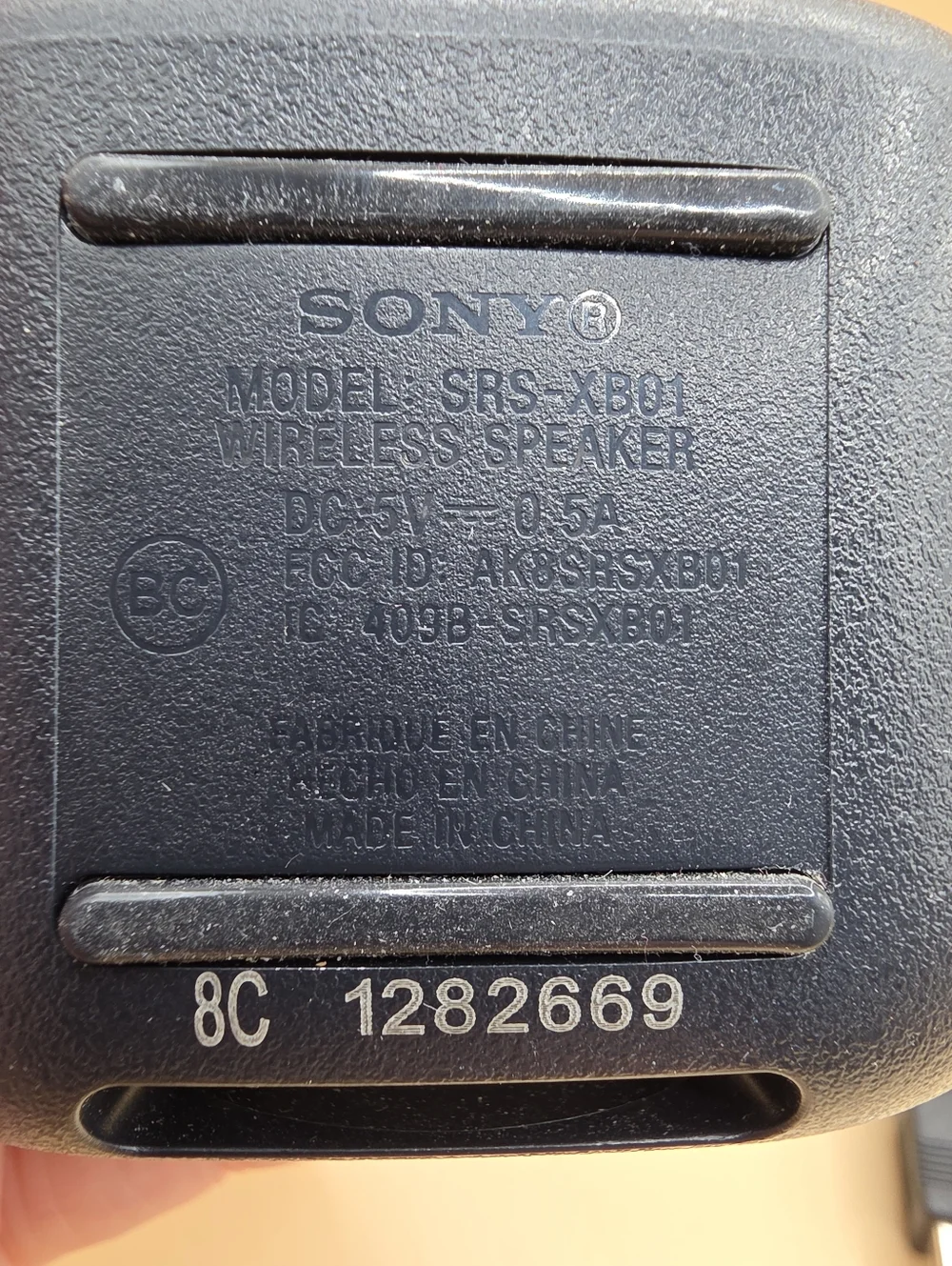 Sony SRS-XB01 Portable Speaker Bluetooth Extra Bass Water Resistant - Black